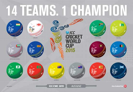 ICC Cricket World Cup 2015 New Zealand Souvenir Sheet