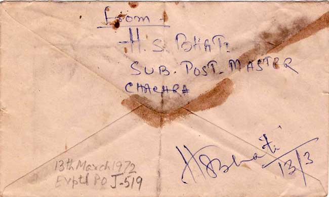 Chachro Postmark Exptl. P.O.