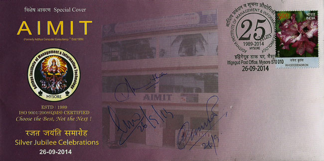 Special Cover on Silver Jubilee Celebration of Adithya Institute of Management & Information Technology, Mysore