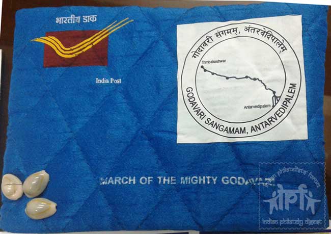 Picture postcards tracing the path of Godavari with the cancellations released