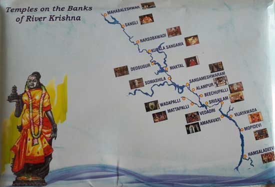 Picture Postcards on Temples situated on the banks of river Krishna