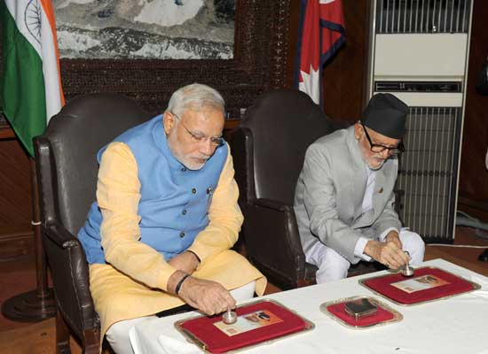 Commemorative Cover issued by Nepal Philatelic Bureau commemorating the official visit of Hon'ble Prime Minister Shri Narendra Modi to Nepal