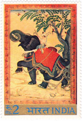 Indian Miniature Paintings - Taming of Elephant