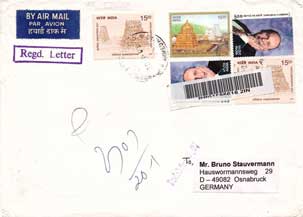 Stamps damaged by affixing Barcode Sticker on Stamps