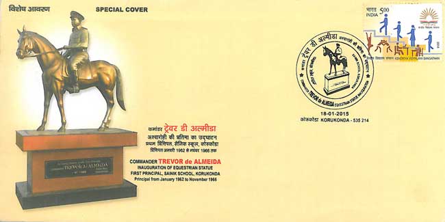 Special Cover on inauguration of Equestrian Statue of Commander Trevor de Almeida 